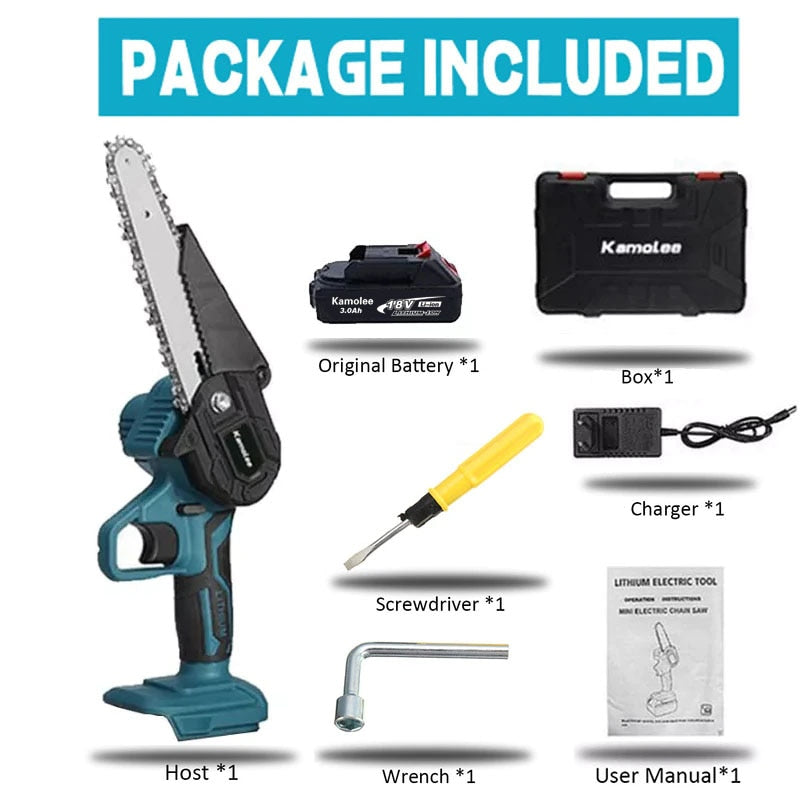 Tool 4/6/8 Inch Cordless Chainsaw 1200w Pruning Lithium Battery