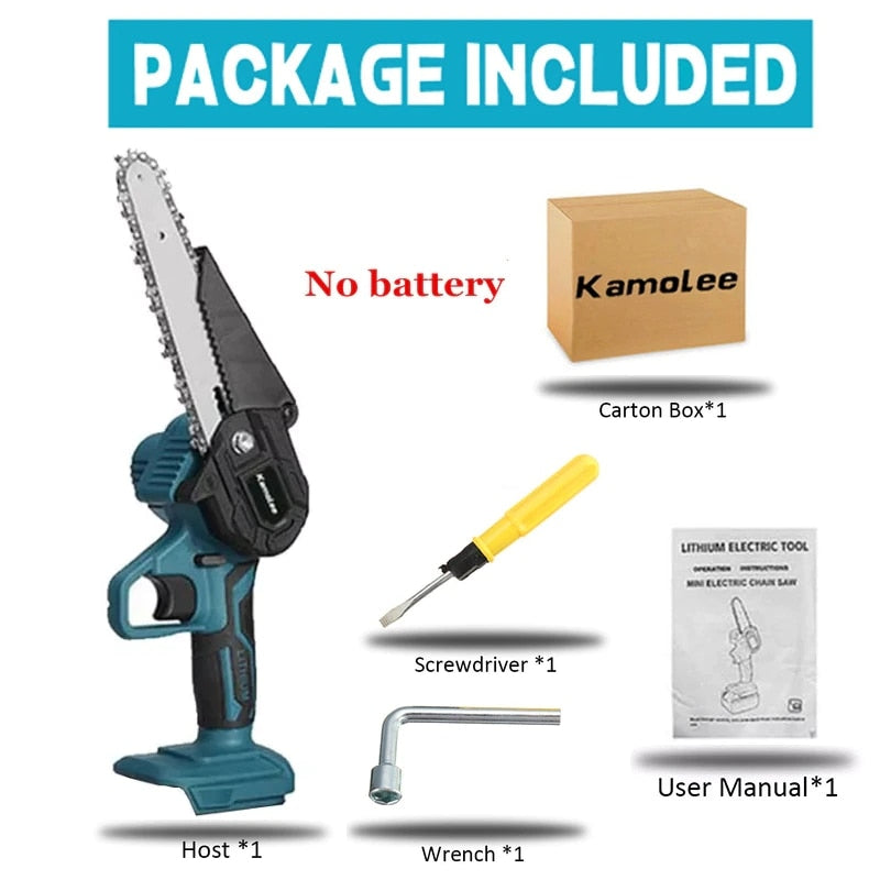 Tool 4/6/8 Inch Cordless Chainsaw 1200w Pruning Lithium Battery