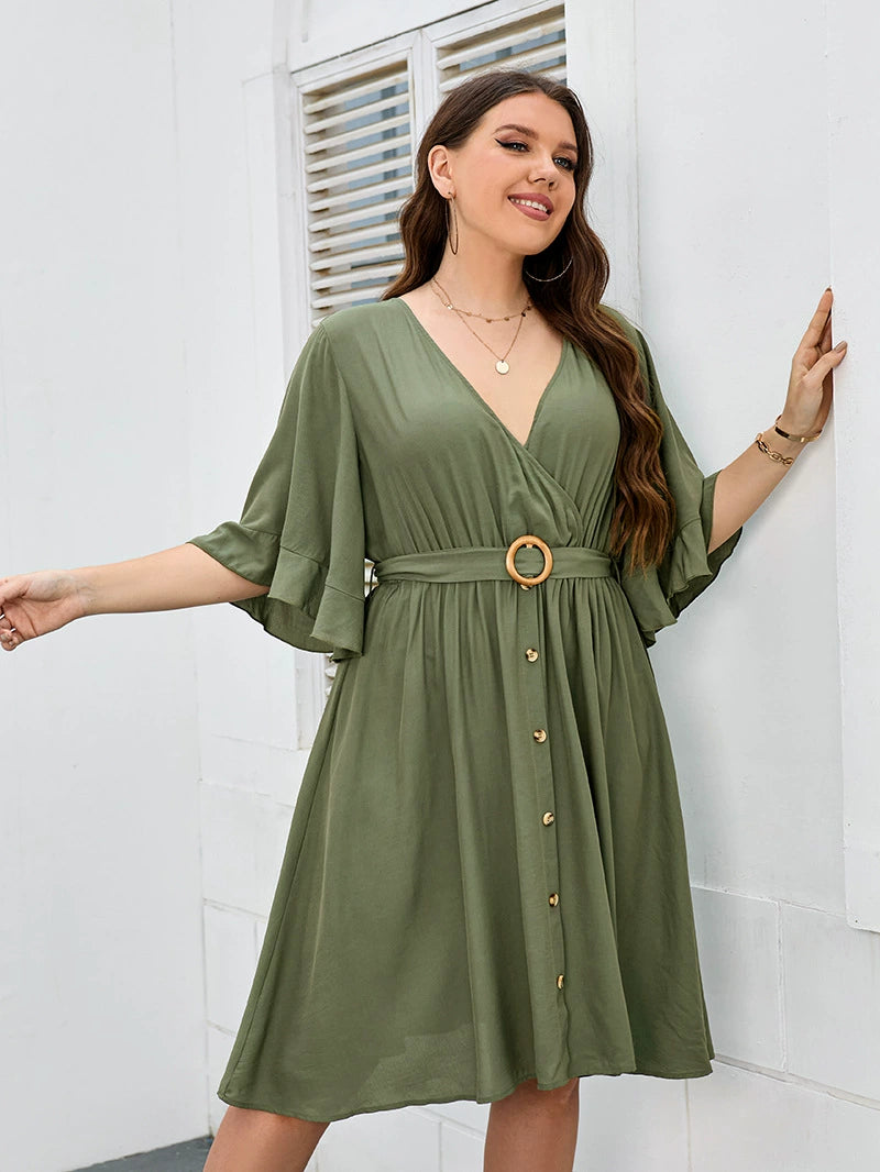 Casual plus Size Loose Backless Long Dress