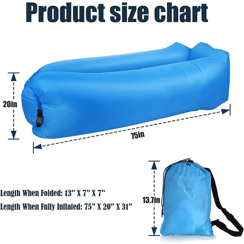 Camping Inflatable Sofa Lazy Bag 3 Season Ultralight Down Sleeping Bag Air Bed Inflatable Sofa Lounger Trending Products 2023