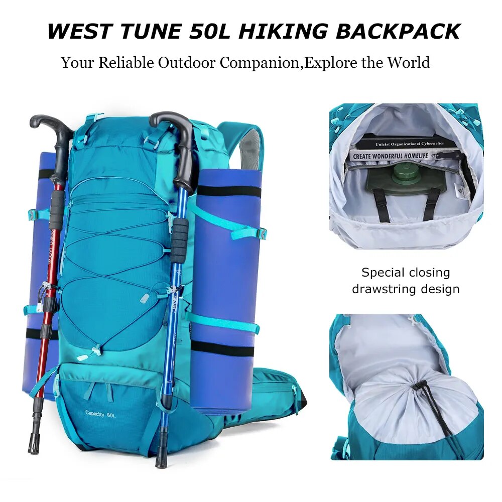 50L Hiking Backpack with Rain Cover