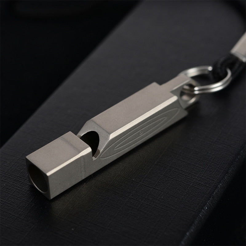 EDC Loud Titanium Whistle with Cord