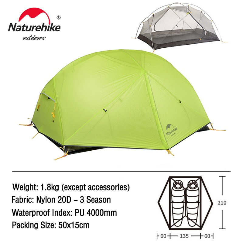 Naturehike Mongar 2 Person Ultralight Travel Tent